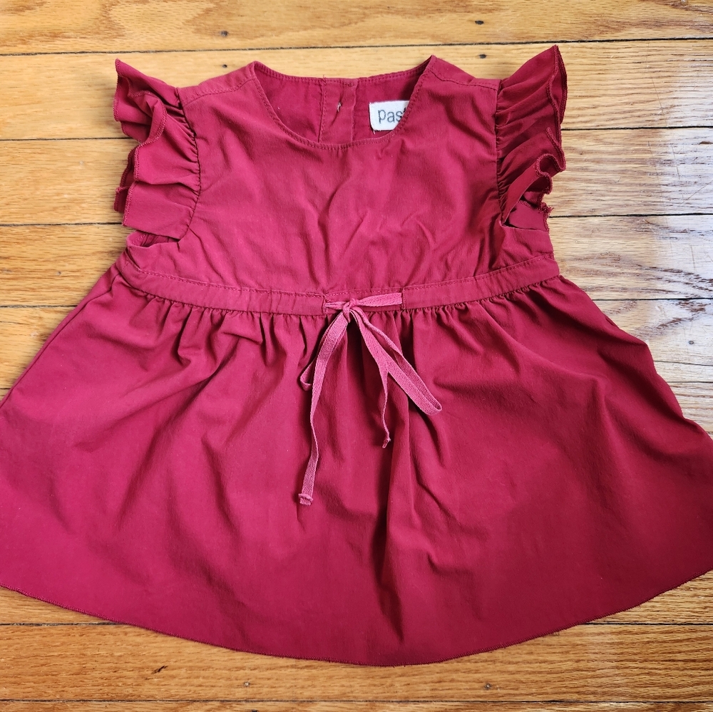 Pastel Red Ruffle Sleeve Top 18m
